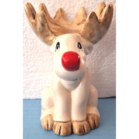 VTG 1976 Fitz & Floyd Christmas Candle Or Ornament Holder Reindeer Figurine 4.5” - Picture 2 of 6